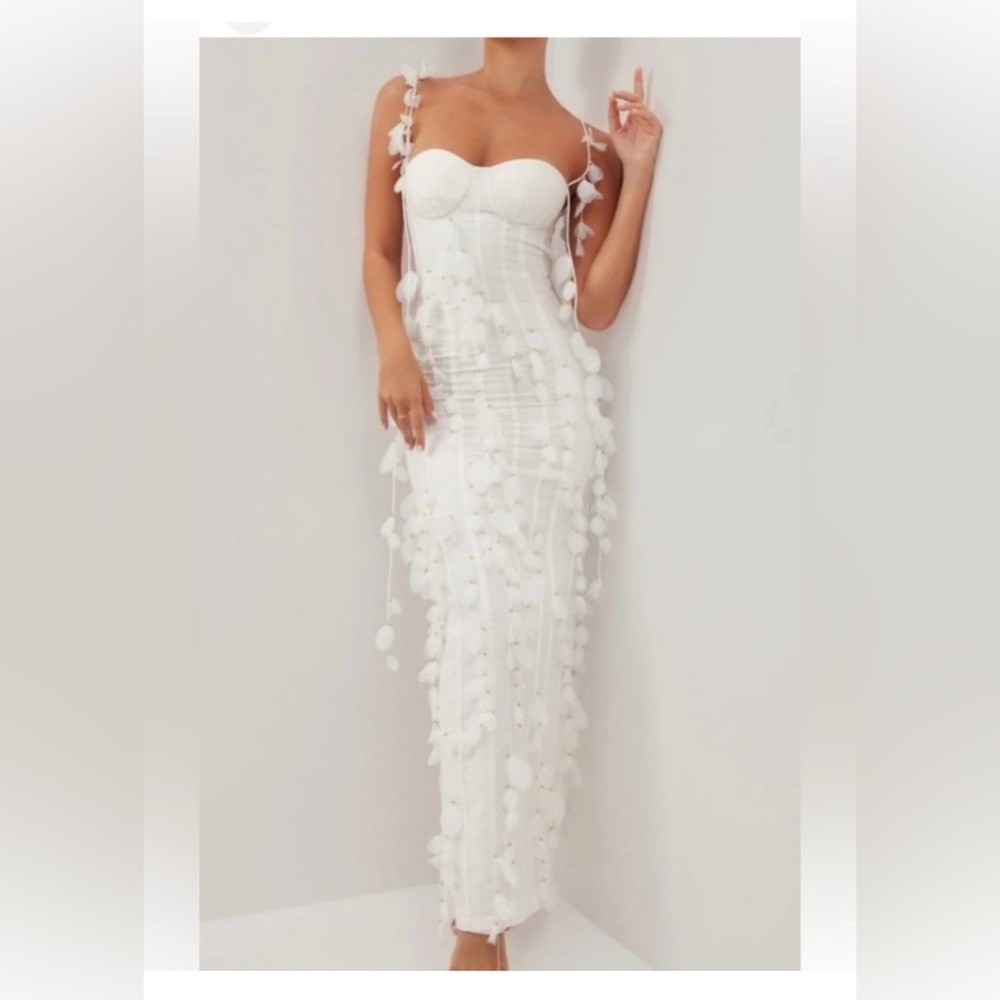 Heiress Beverly Hills Corset Petal Linen Maxi Dress